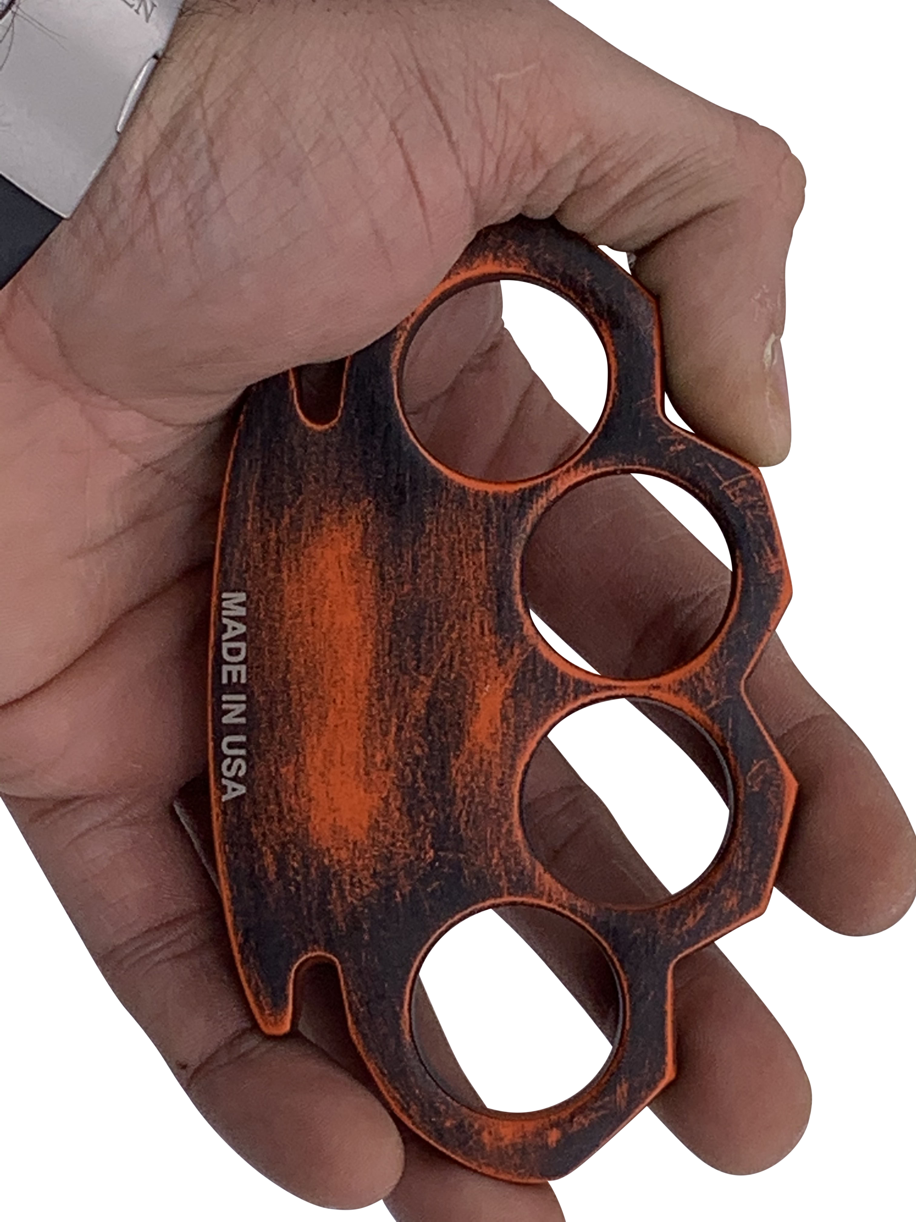 CI 300 P BK OR 1 Cerakote Made in USA Brass Knuckles Hazmat Orange